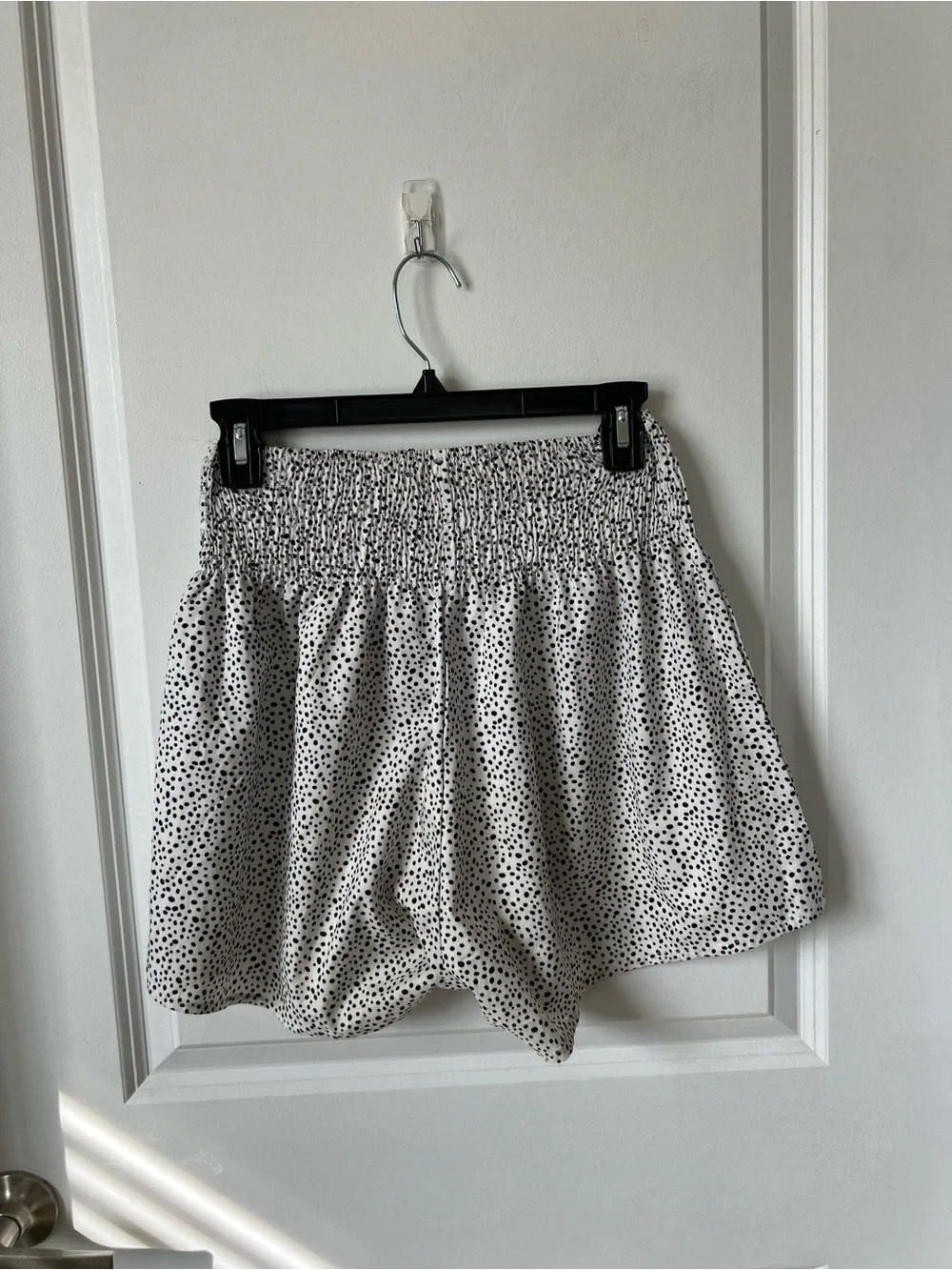 SHEIN White High Waist Polka Dot Shorts